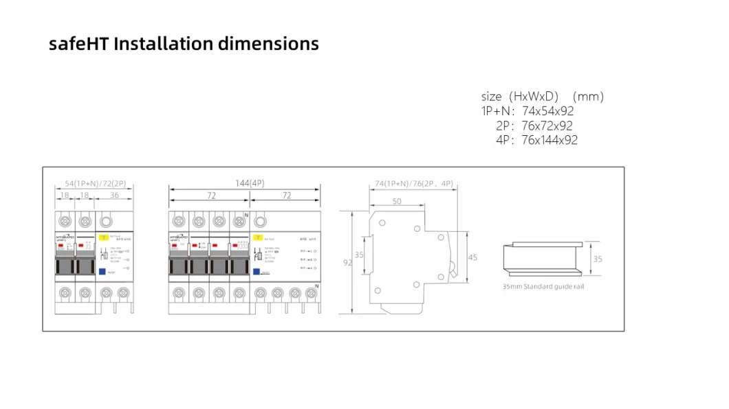 China Factory Wholesale 6ka Breaking Capacity 2pole 16A 20A 32A 40A 50A 63A Afdd (afci) Arc Fault Detection Devices (AFDD)