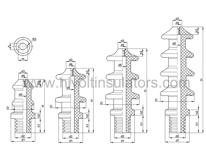 DIN Standard Hv & LV Transformer Bushing Insulators for Substations